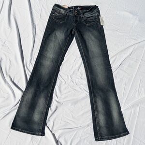 NWT y2k low rise flare jeans dark wash size 3 angels stretchy